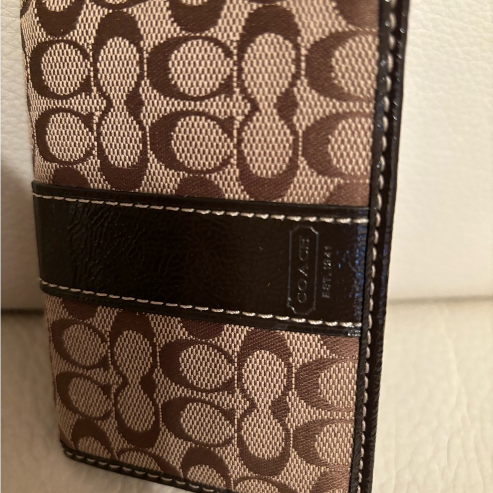 Coach Brown and Tan Signature Wallet